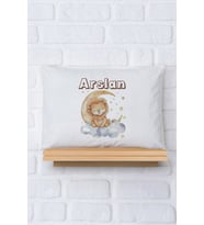 Pia Baby Premium %100 Pamuk İsme Özel Erkek Bebek Yastık Kılıfı 35*45 cm 5015-12