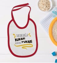 BK Kids Takun Bağa Kukari Tasarımlı Kırmızı Bebek Mama Önlüğü-1