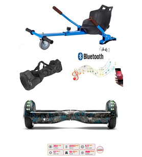 Citymate Elektrikli Kaykay Akıllı Denge Hoverboard + HoverKart + Çanta FULL LEDLİ EXTREM PAKET D18