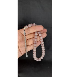 SEVGİLİYE ÖZEL HEDİYE ÇUBUK KEHRİBAR TESBİH KÜRE KESİM BEYAZ HAMUR H-1323.