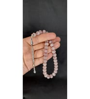 SEVGİLİYE ÖZEL HEDİYE ÇUBUK KEHRİBAR TESBİH KÜRE KESİM BEYAZ HAMUR H-1323.