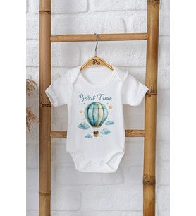 Pia Baby Premium %100 Pamuk İsme Özel Organik Baskılı Çıtçıtlı Bebek Body Zıbın Modelleri 5023-16 (Ekru)