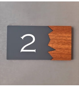 Wooden Serisi Pleksi Kapı Numarası