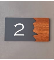Wooden Serisi Pleksi Kapı Numarası