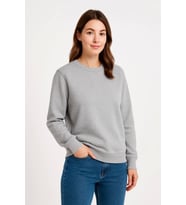 Üç İplik Düz Bisiklet Yaka SweatShirt - Gri