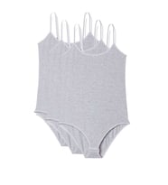 3 Adet İp Askılı Kadın Çıtçıtlı Body Gri
