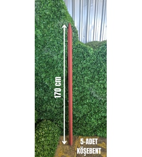 Köşebent Demir Sivri Antipaslı-( 40 x 40 ) -3mm 170 cmYükseklik (5 Adet) (Kırmızı)