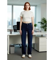 Kadın Gece Yüksek Bel Mom Kesim Denim Pantolon Fonksiyonel Dayanıklı Kaliteli Konforlu Şık