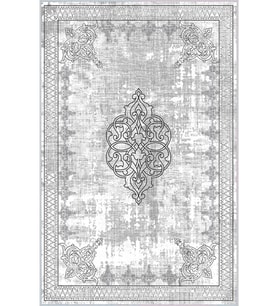 Eliana Home Baskılı, Yıkanabilir Kaymaz Taban Salon Halısı LNA0048-SD1127 100x150 cm (Gri)
