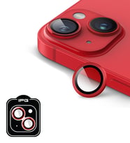 iPhone 15 / 15 Plus için IPG ProLENS Kamera Lens Koruyucu Alüminyum CD Çerçeveli, Kırılmaz Cam (Gümüş)