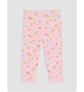 LCW Kids Pembe Beli Lastikli Puantiyeli Kız Çocuk Tayt