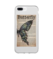 Iphone 7 Plus ve 8 Plus Uyumlu Butterfly Tasarımlı Şeffaf Telefon Kılıfı