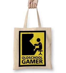 Oldschool Gamer Bez Çanta Uzun Saplı