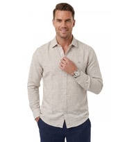 DeepSEA Krem Slim Fit Çizgili %100 Pamuk Erkek Gömlek – Nefes Alan Şık Günlük Gömlek 2602626