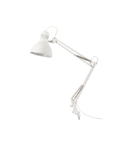 Masaya Takılabilir Çalışma Lambası, Beyaz Çelik Abajur, 17 cm çap (Krem)