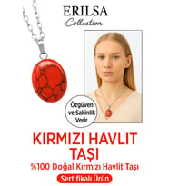 Sertifikalı AAA+ Oval Kırmızı Havlit Taşı Kolye - Gümüş Aparatlı Öfkeyi Azaltır Zihni Sakinleştirir (Çok Renkli)