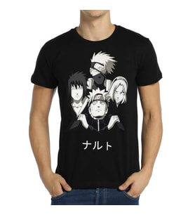 Bant Giyim - Naruto Kakashi Sasuke Sakura Siyah Erkek Tişört