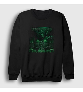Presmono Unisex Siyah Castle Demons And Wizards Sweatshirt 395937tt