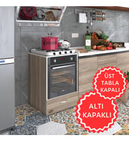 Kenzlife ankastre modülü kabini flor crd kapaklı fırın ocak dolabı sabit tabla (Karışık)