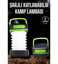 Led Lamba Kamp Lambası Hafif Taşınabilir Şarj Süreli Akordeon El Fenerli
