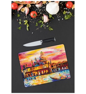 Renkli Tuval  Cam Kesme  ve Sunum Tahtası  25 Cm X 35 Cm