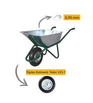 Kanat Pro Galvanizli Demonte El Arabası 0.90 mm Sac Tüplas Rulmanlı Teker
