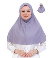 Hazır Başörtüsü Pratik İslami Giyim Penye Peçeli Türban Namaz İçin Yumuşak Eşarp