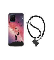Vivo V21e Kılıf Desenli Silikon Boyun Askılı Flowers Cat 2 1349