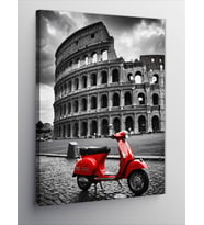 Kanvas Tablo Colosseum Ve Kırmızı Vespa