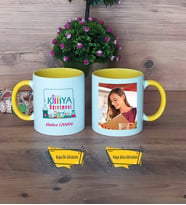 Kimya Öğretmeni Kupa Bardak Sarı Fotoğraflı Öğretmenler Günü Hediyesi