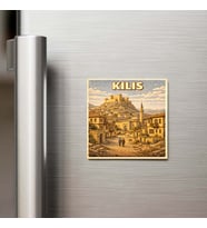 Kırıkkale Şehri - Pop-Art Travel - 9x9 cm Buzdolap Magneti