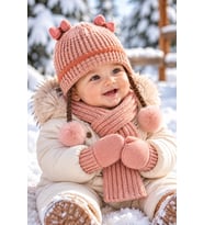 KİTTİ 26150-04 0-18 AY KIZ BEBEK ATKI BERE ELDİVEN SET