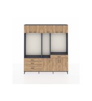 Arges Gardrop 8 Raflı 4 Çekmeceli 3 Askılı 220x30x243 Antrasit-Çam
