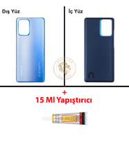 Xiaomi Mi 11T PRO Göksel Mavi Arka Pil Kapağı Batarya Kapağı Lazer Kesim + B-7000 Yapıştırıcı