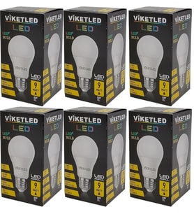 Viketled Led Ampül Beyaz-White 9W (6 Lı Set)