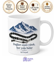 Oltu Taşı Tespihli Palandöken Dağı Erzurum Hatırası Kupa Bardak Hediye