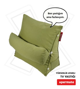 Sırt Destek Yastığı - Bel, Boyun Destekli Yastık TV Yastığı Okuma Yastığı Ameliyat Sonrası (Yeşil)
