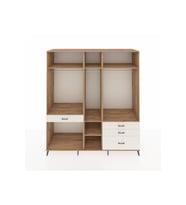 Kronos Dolap 7 Raflı 4 Çekmeceli 3 Askılı 220x59x243 Çam-Çam/Aytaşı