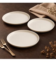 GÜRAL PORSELEN Bilbao 3lü 15 cm Krem Düz Tabak