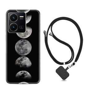 Vivo Y22 Kılıf Resimli Boyun Askılı İpli Desenli Silikon Great Moons 1354