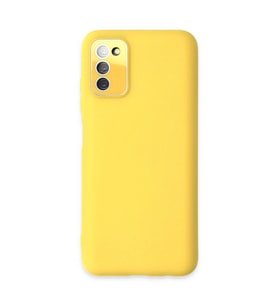 Samsung Galaxy A03s Kılıf Lansman Glass Kapak - Sarı