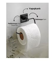 Metal Siyah Tuvalet Kağıtlığı