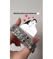 ÇELİK ÇİFT BİLEKLİK KİŞİYE ÖZEL GÖRSEL HARF TARİH SEVGİLİLER GÜNÜ HEDİYE