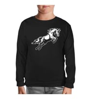 Hayvan - At Nal Siyah Çocuk Sweatshirt