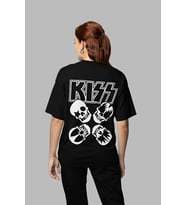 Kiss Rock Metal Müzik Grubu Baskılı Unisex Oversize Tişört