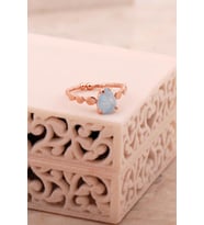 Paraiba Rose Gümüş Damla Yüzük 5788