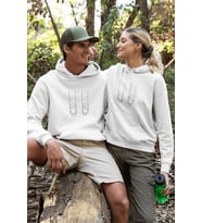  Sallanan Sevgili/Çift/Arkadaşlık 2'li Kapşonlu Sweatshirt Seti (Beyaz)