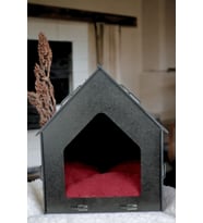 Köpek Kulübesi Ahşap Köpek Evi Siyah Renk Model 4