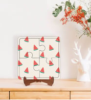 BK Gift Karpuz Tasarımlı Ahşap Standlı Puzzle Çerçeve-1