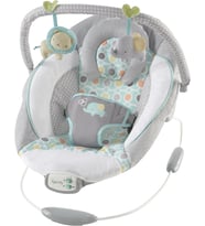 Rahatlatıcı Ana kucağı Bebek Koltuğu, Sesler ve Titreşimler, 0-6 Ay, 9 kg'a Kadar - Morrison, Fil/Aslan Oyuncaklı (Gri/Mavi)